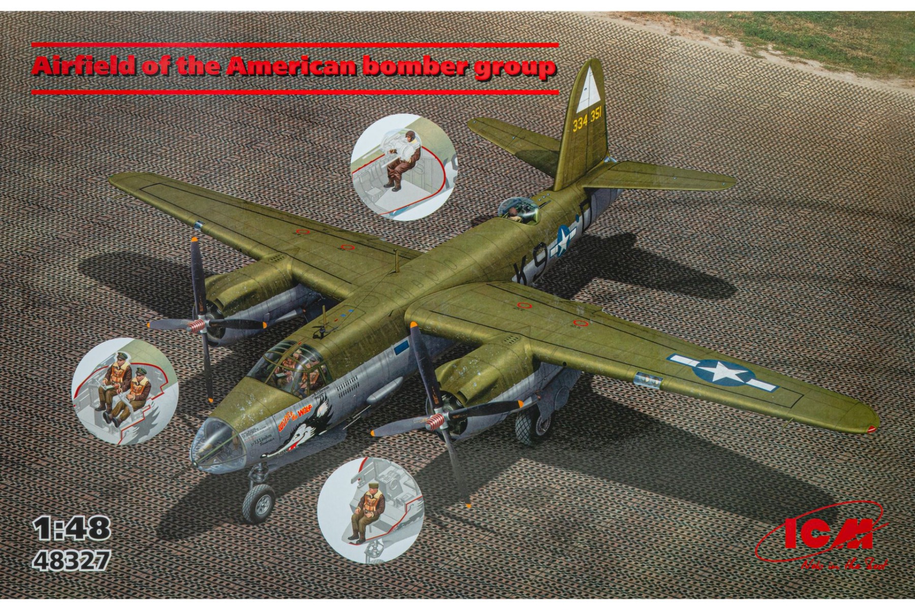 B-26G Marauder マローダー USAAC持続兵 Marston Mat一皿付き添い人 精神的な統合プラモ一揃いの道具ひな形 砲撃機 /ICM 1/48