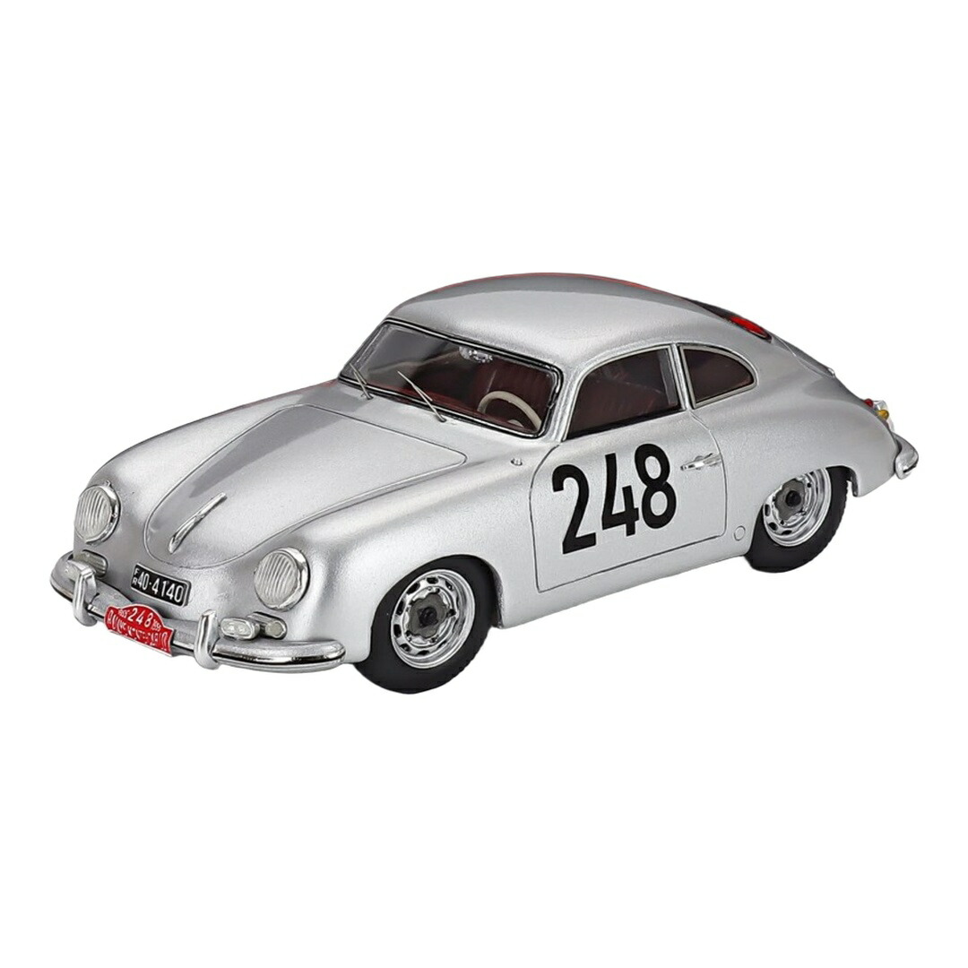 Porscheポルシェ 356 1500 クーペ #248 モンテカルロラリー 1955 Max Nathan Heinz Schellhaas しろがね色 / Spark 1/43 ミニカー