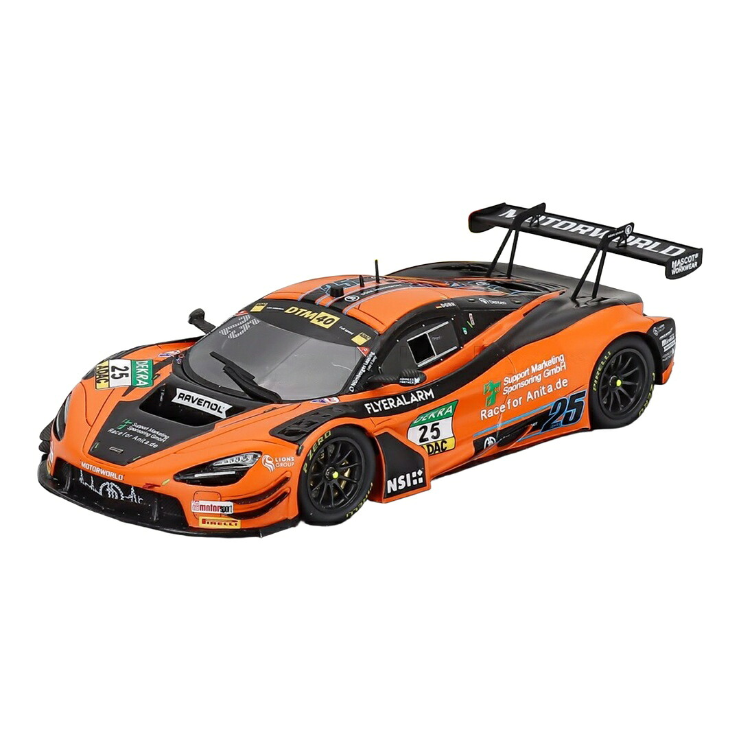 McLarenマクラーレン 720S GT3 EVO #25 Ben Dorr DTM 2024 オレンジ色 黒いこと / Spark 1/43 ミニカー