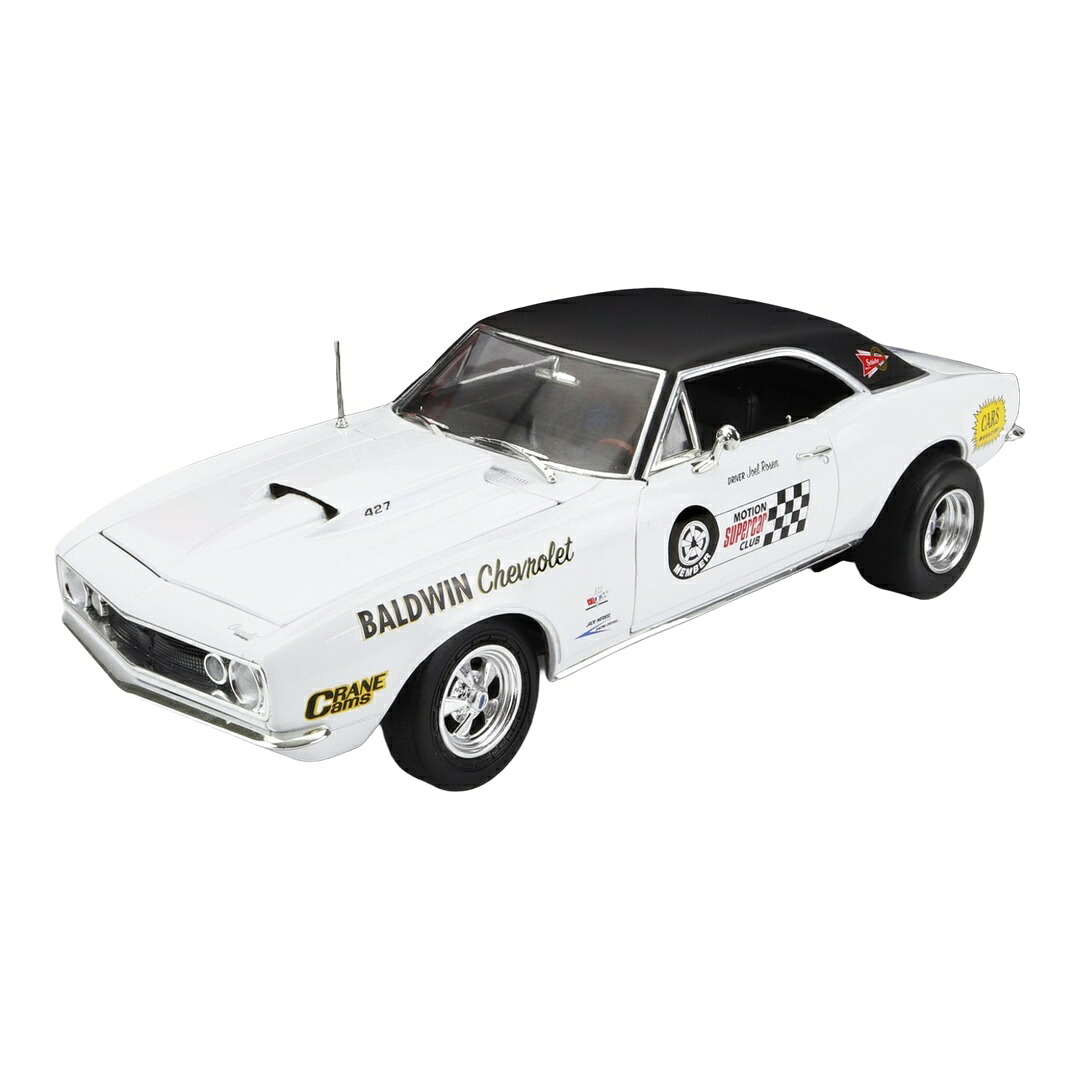 【予約】 Chevroletシボレー Camaroカマロ SS 427 Baldwin Motion Racing 1967 ホワイト ブラック Joel Rosen / AutoWorld 1/18 ミニカー｜ラストホビー
