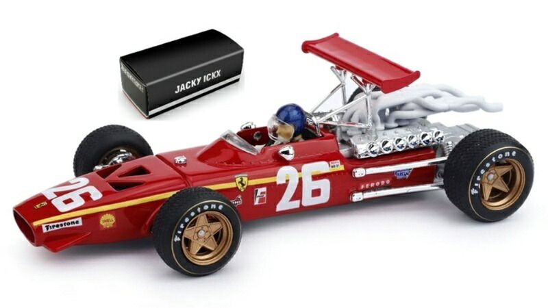 Ferrariフェラーリ 312 F1 1968 赤いこと #26 フランス共和国GP贏ち得る Jacky Ickx / BRUMM 1/43 ミニカー