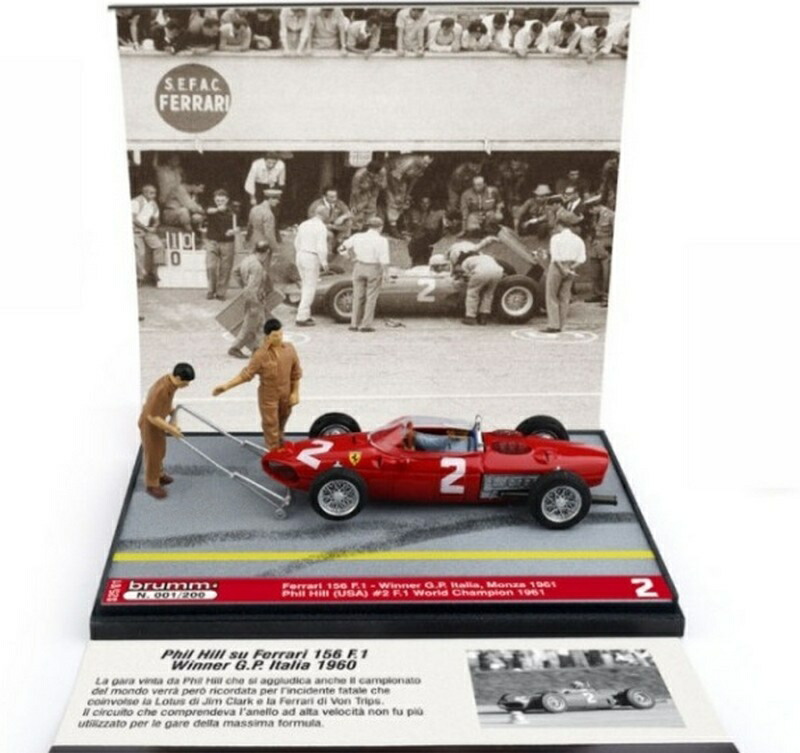 Ferrariフェラーリ 156 F1 #2 1961 イタリア共和国GP贏ち得る Phil Hill 窪溜まり立ちふさがる 特別～版 / BRUMM 1/43 ミニカー