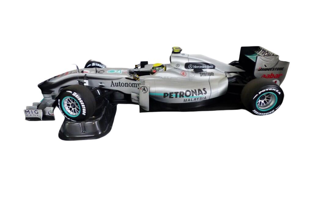 Mercedes Benzメルセデスベンツ MGP W01 2010 Rosberg #4 しろがね色 / Minichamps 1/18 ミニカー