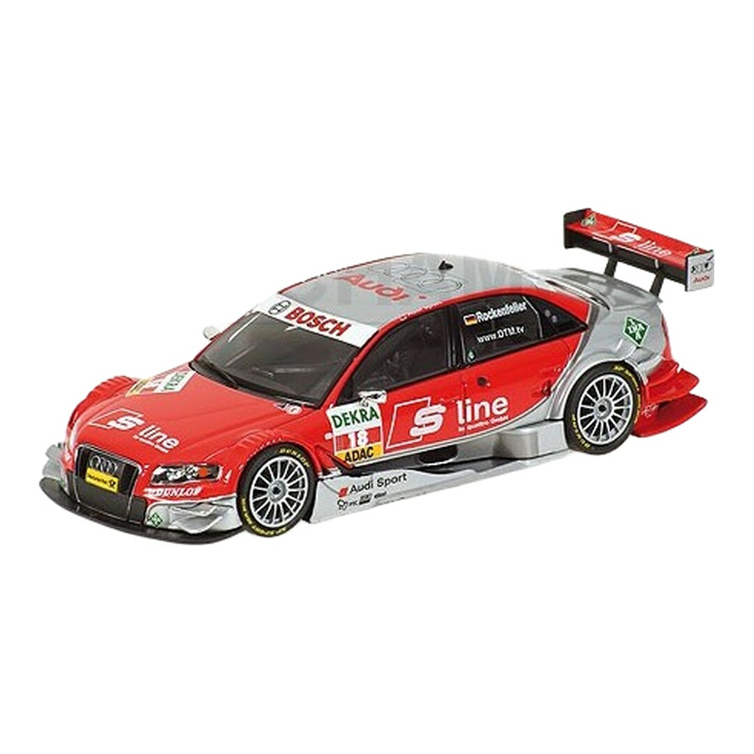 Audiアウディ A4 DTM 2008 #18 Rockenfeller 赤いこと/しろがね色 / Minichamps 1/43 ミニカー