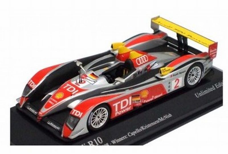 Audiアウディ R10 #2 ルマン24第四次元 2008 Capello Kristensen McNish / Minichamps 1/43 ミニカー