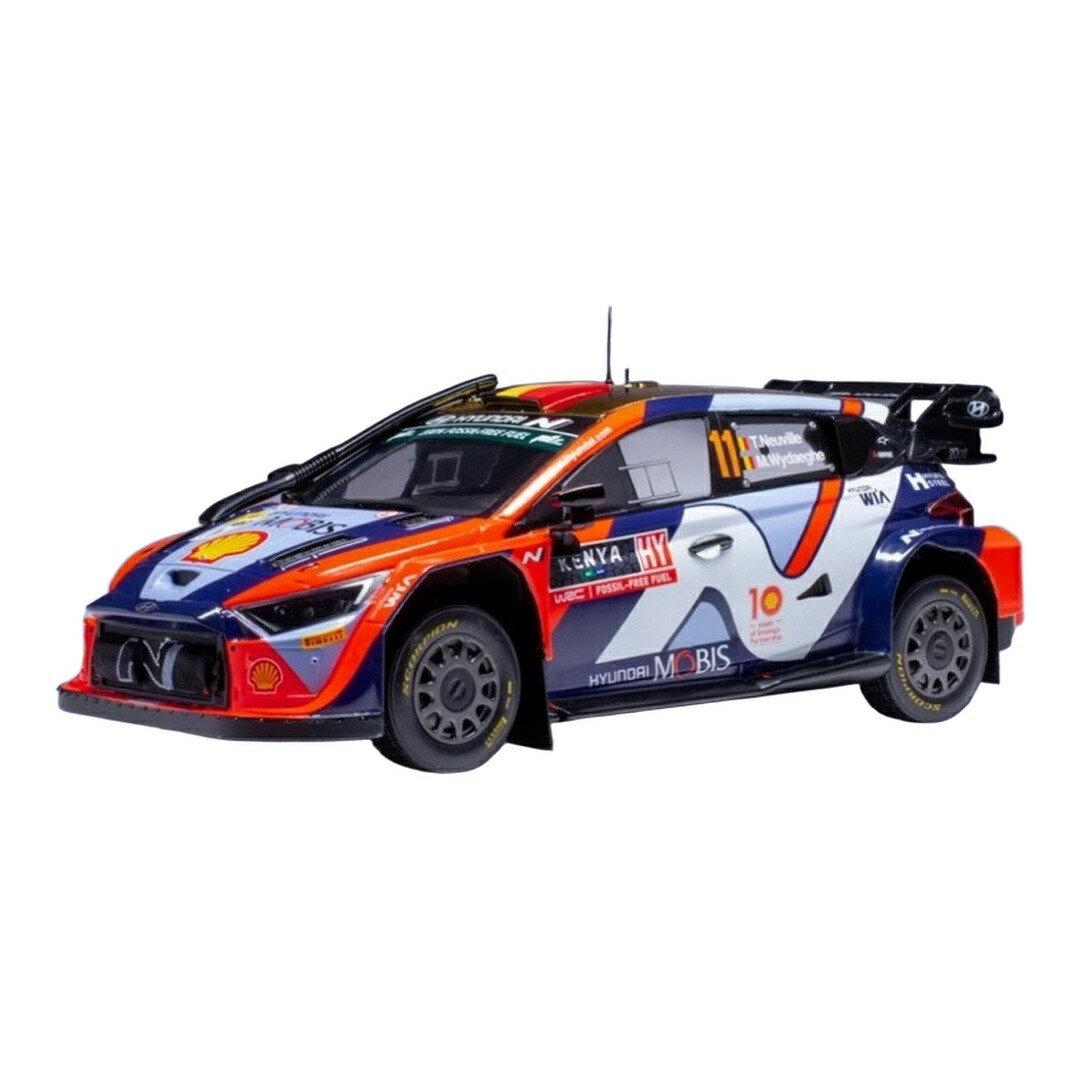 Hyundaiヒョンデ i20N WRC #11 サファリラリーケニア 2024 T.Neuville M.Wydaeghe 青色/オレンジ色/白いこと / IXO MODELS