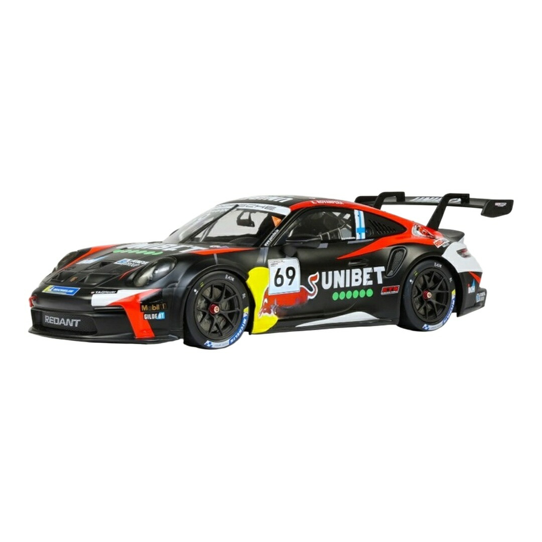 Porscheポルシェ 911 GT3 #69 Porsche Cup ブランズハッチ 2023 K.Rovanpera 黒いこと / IXO MODELS 1/18 ミニカー