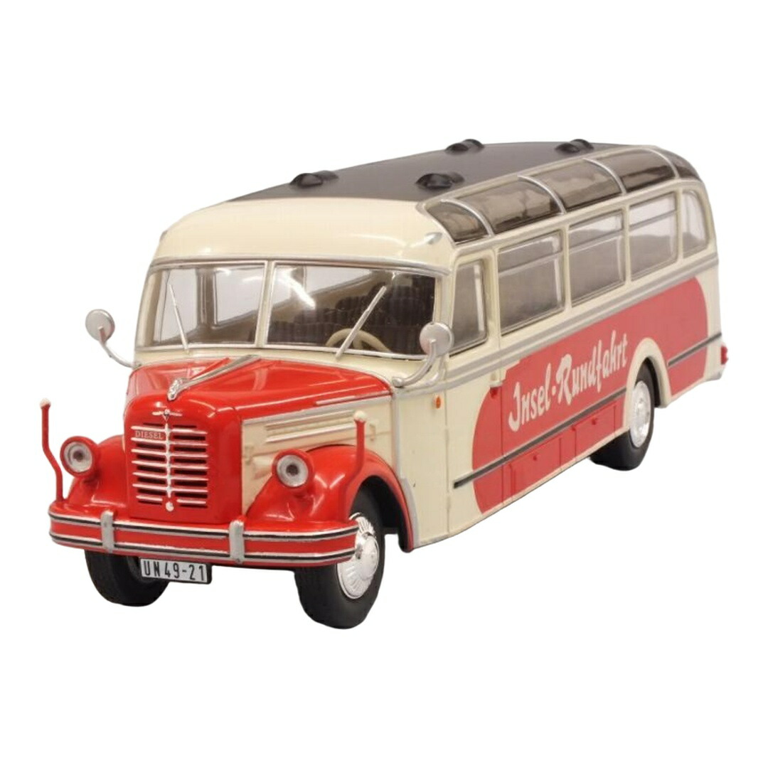 Borgwardボルクヴァルト BO 4000 二階建てバス 1952 Insel Rundfahrt 赤いこと/白いこと / IXO MODELS 1/43 ミニカー