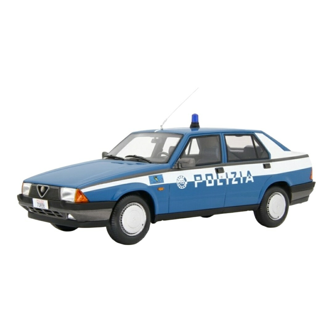 Alfa Romeoアルファロメオ 75 1.6-1.8 1985 Polizia 青色 / LAUDO-RACING 1/18 ミニカー