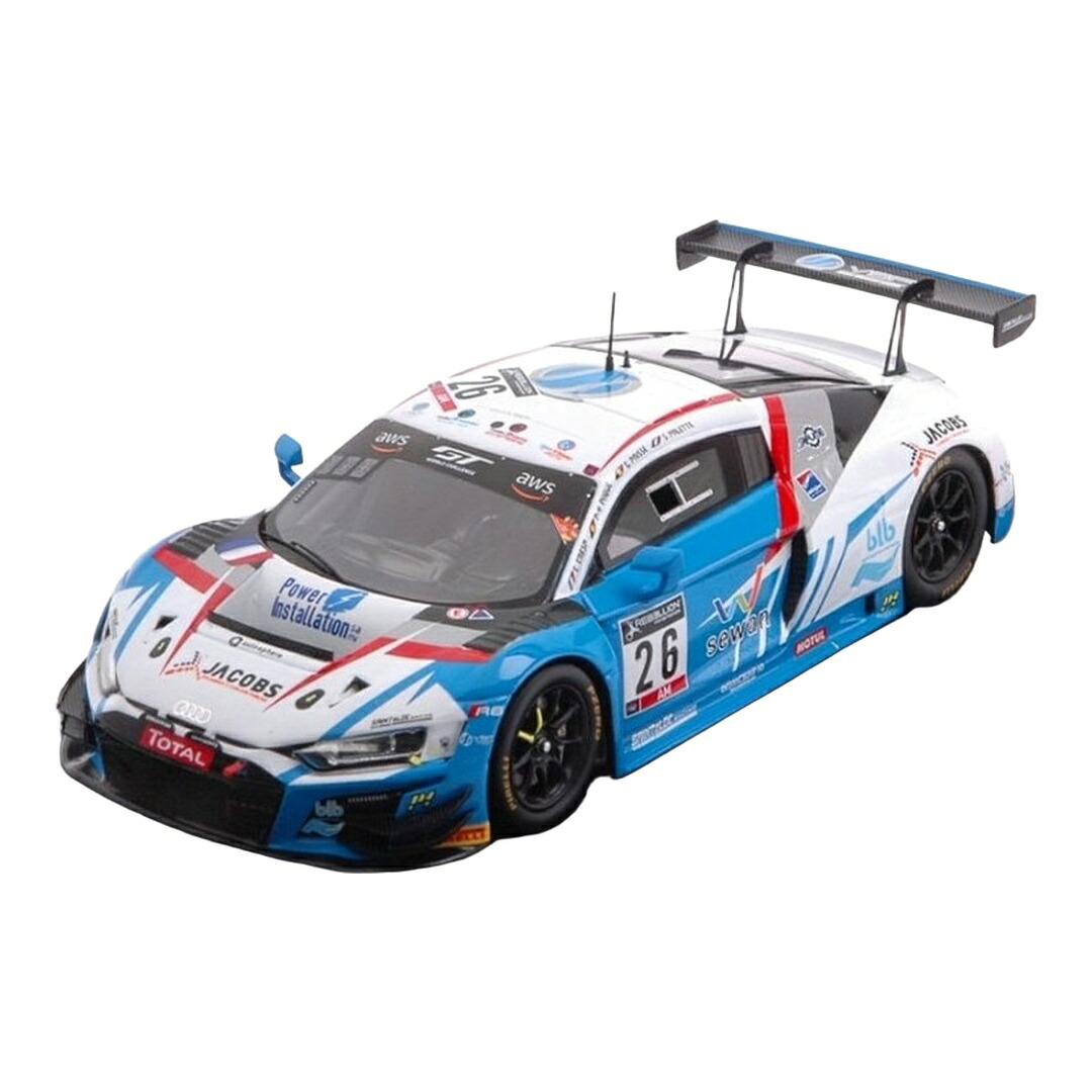 Audiアウディ R8 LMS GT3 2020 白いこと/青色 #26 24第四次元スパ / SPARK MODEL 1/43 ミニカー