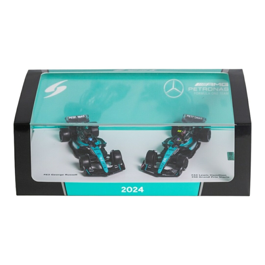Mercedes Benzメルセデスベンツ AMG Petronas F1 #44 Hamilton #63 Russell 2024 2台仕掛ける / Spark 1/64 ミニカ