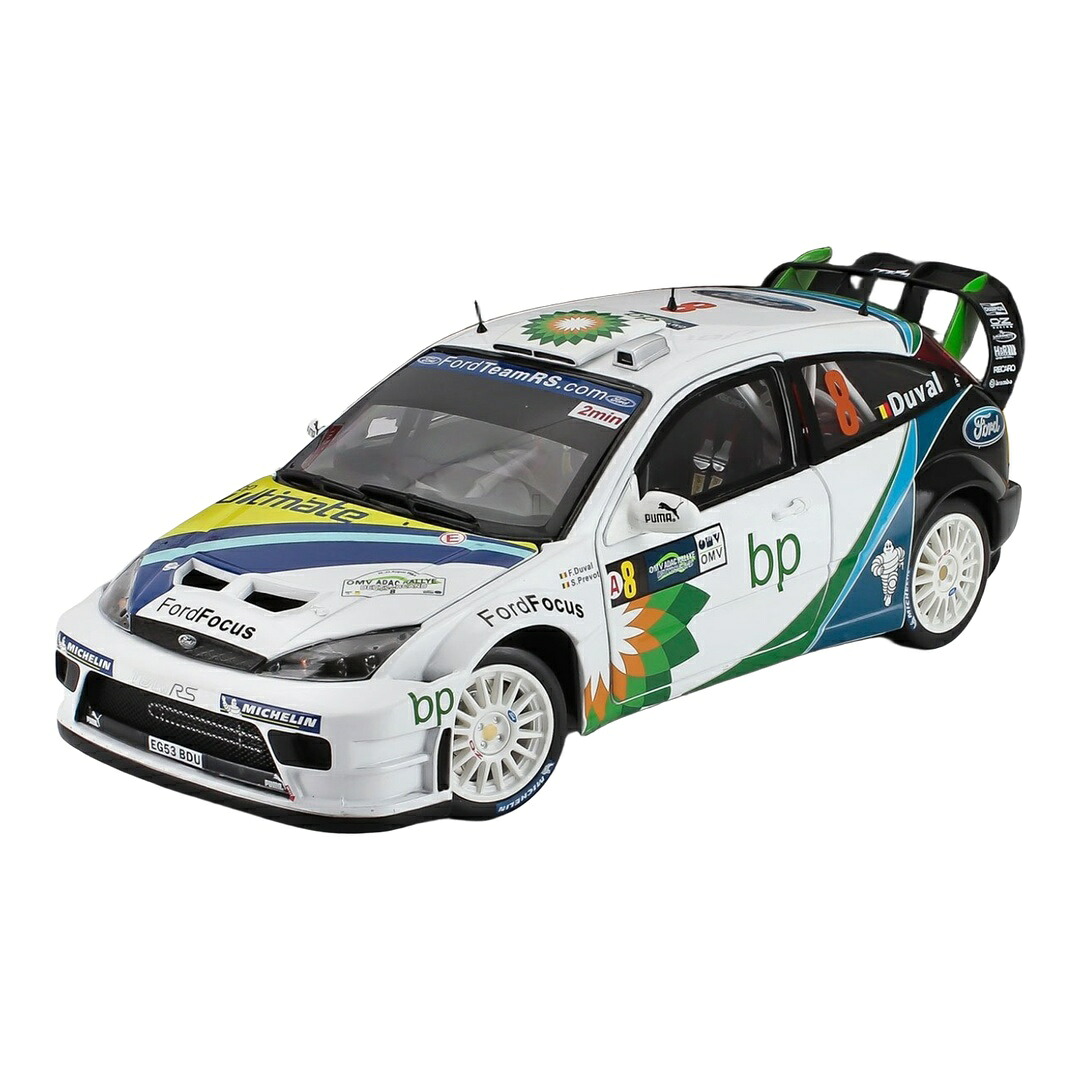 Fordフォード Focus RS WRC 04 #8 2nd ラリードイツ 2004 F.Duval S.Prevot ホワイト / Sun Star 1/18 ミニカー｜ラストホビー