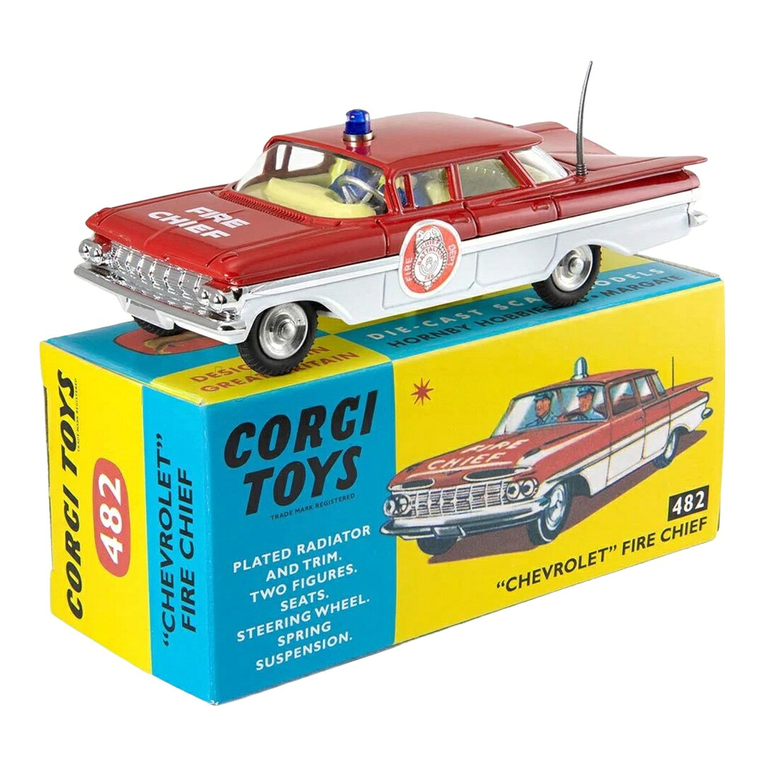Chevroletシボレー Impala インパラ ファイヤーチーフ 1955 レッド/ホワイト / Corgi 1/43 ミニカー｜ラストホビー