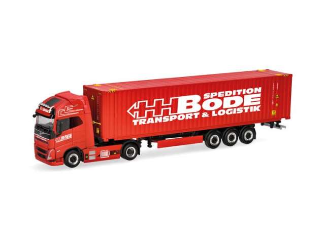 2020 Volvo FH GL XL Electric C.Sz. + 40 フィート. Container. HH Bode 赤いこと/ Herpa  1/87 ミニカー おもちゃ-乗り物のおもちゃ-車