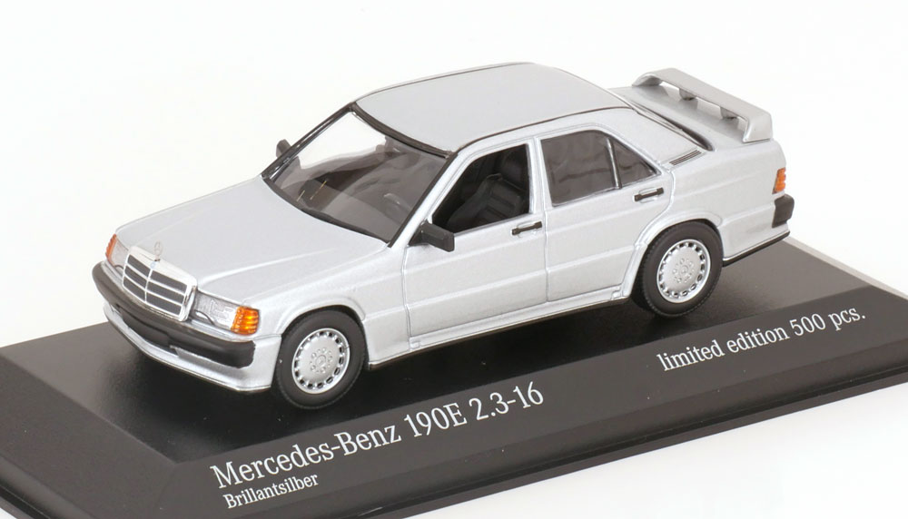 メルセデス 190E 2.3-16 W201 サルーン 1984 シルバー 500台限定/ MINICHAMPS 1/43 ミニカー｜ラストホビー