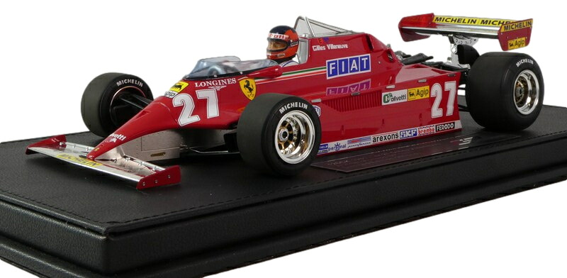 Ferrari 126 CK 1981年 F1 モナコGP 優勝 #27 G ヴィルヌーヴ ディスプレイケース付き/ GP Replicas 1/18 ミニカー