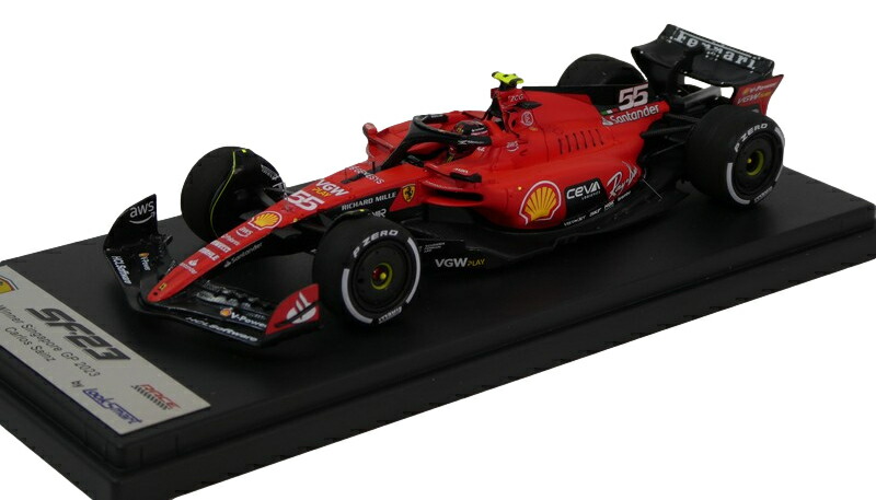 Ferrari SF-23 2023年 F1 シンガポールGP 優勝 #55 C.サインツ/ LOOKSMART 1/43 ミニカー