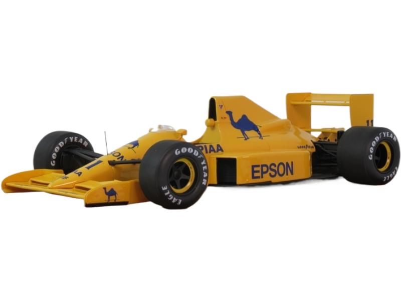 Lotus 101 1989年 F1 イギリスGP #11 N.ピケ ディスプレイケース付き/ Tecno 1/18 ミニカー