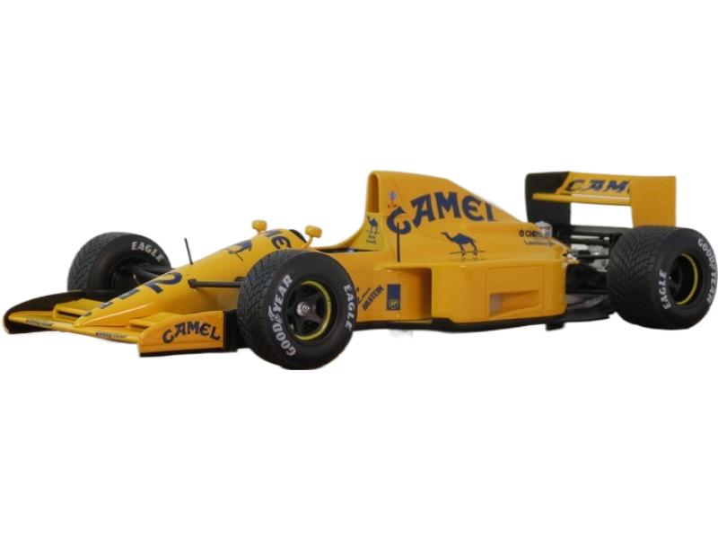 Lotus 102 Lamborghini 1990年 F1 アメリカGP 予選 #12 M.ドネリー ディスプレイケース付き/ Tecno 1/18 ミニカー