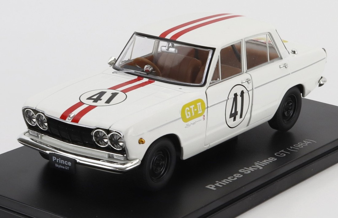 PRINCEプリンス スカイライン GT N 41 レーシング 1964 ホワイトレッド HACHETTE-JAPANESE-CAR-COLLECTION / EDICOLA 1/24 ミニカー