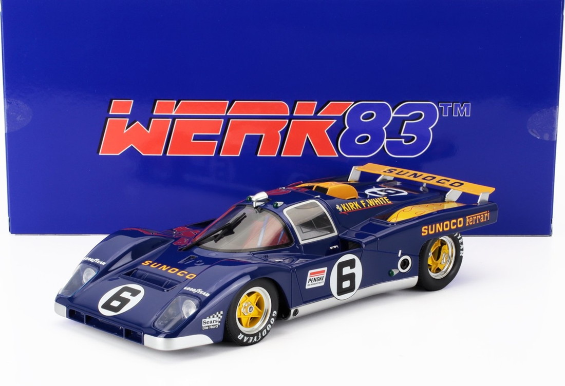 【取っておく】FERRARIフェラーリ 512M 野球クラブ PENSKE SUNOCO N 6 3位 デイトナ 24第四次元 1971 青色 / WERK83 1/18 ミニカー