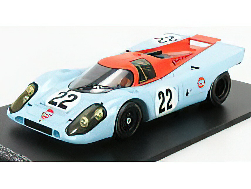 PORSCHEポルシェ 917K 4.9L TEAM JOHN WYER AUTOMOTIVE ENGINEERING GULF N 22 24h LE MANS 1970 D.HOBBS - M.HAILWOOD - LIGHT BLUE ORANGE SPARK 1 18 ミニカー