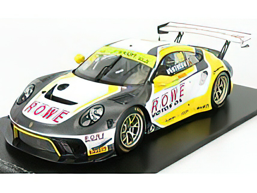 PORSCHEポルシェ 911 991-2 GT3 TEAM ROWE RACING N 99 2nd FIA GT WORLD CUP MACAU 2019 L.VANTHOOR - YELLOW GREY WHITE SPARK 1 18 ミニカー