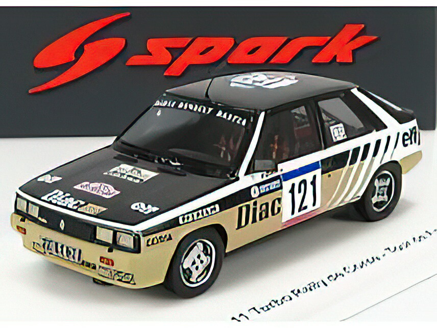 SCG - R11 TURBO N 121 RALLY TOUR DE CORSE 1984 J.P.DERIU J.MARIANI BLACK  YELLOW WHITE SPARK 1 43 ミニカー 評価