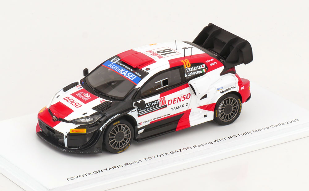 Toyota ヤリス WRC No.18 ラリーモンテカルロ 勝田貴元/Johnston 2022/ Spark 1/43 ミニカー
