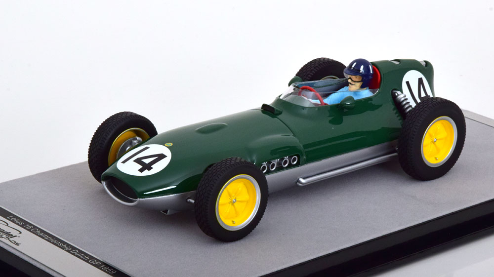 Lotus 16 GPオランダ Hill 1959 ドライバーフィギュア付き 限定70個/ Tecnomodel 1/18 ミニカー｜ラストホビー