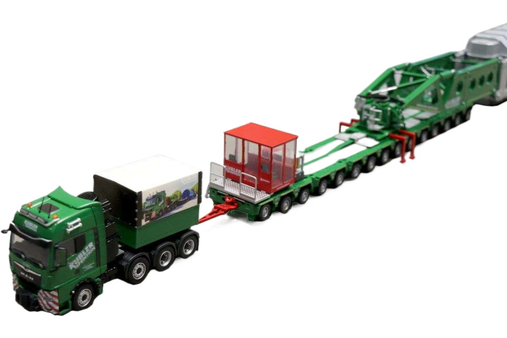 Kuebler MAN Scheuerle サイドサポートブラケットモデル STB 320 トレーラ / Conrad 1/50 組み上げる機械類ひな形 工事鉄道車両