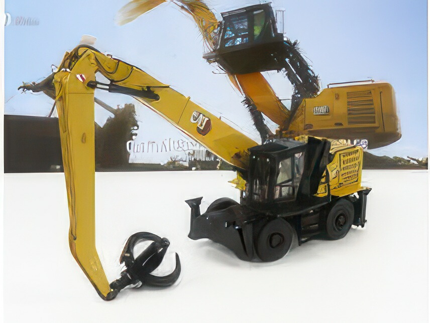 CATERPILLAR   CATMH3040 GOMMATO   TRACTOR WHEEL MATERIAL HANDLER   YELLOW BLACK / Diecast Masters 1/50 築き上げる機械類ひな型 工事鉄道車両