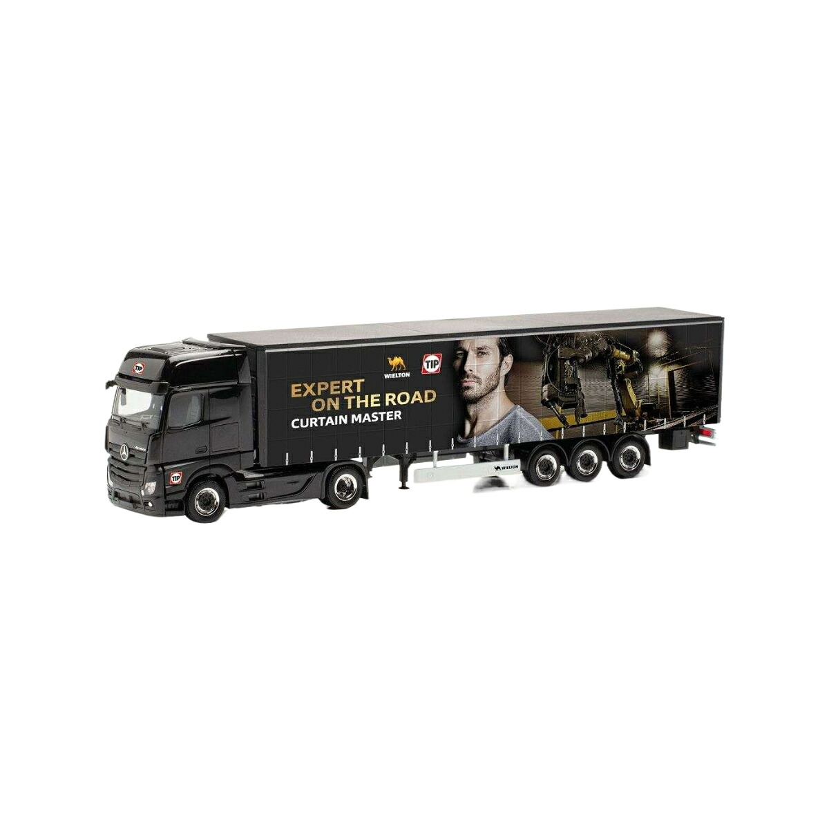 Herpa Wielton TIP Mercedes Benz Actros GigaSpace カーテン防水シートセミトレーラー 316927/ Herpa 1/87 模型|ラストホビー