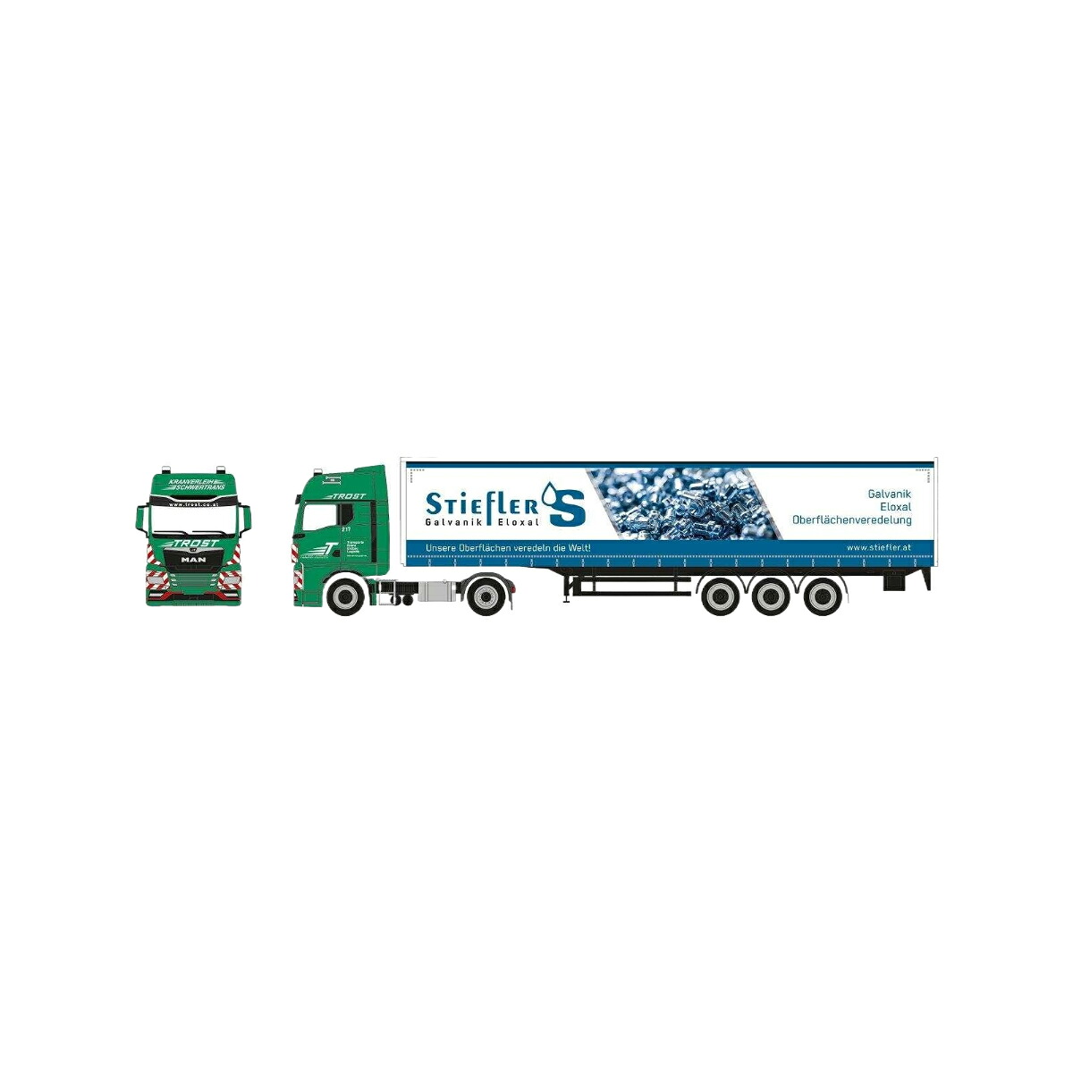 Herpa Trost/Stiefler MAN TGX GX カーテンサイドセミトレーラー 957236/ Herpa 1/87 模型 11,322円