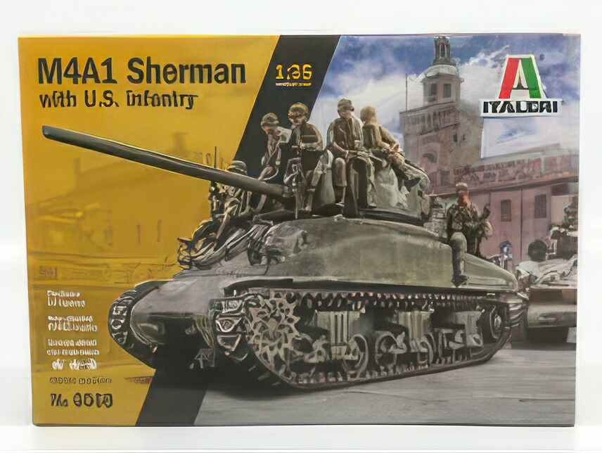 SHERMAN M4A1 SHERMAN TANK WITH 10 FIGURES US INFANTRY 1942 / モデルキット プラモデル / ITALERI 1/35 模型