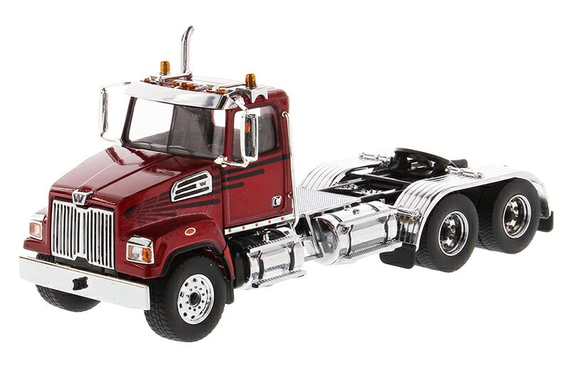 Western Star 4700 SF タンデム デイキャブ メタリックレッド トラック / Diecast Masters 1/50 建設機械模型 工事車両