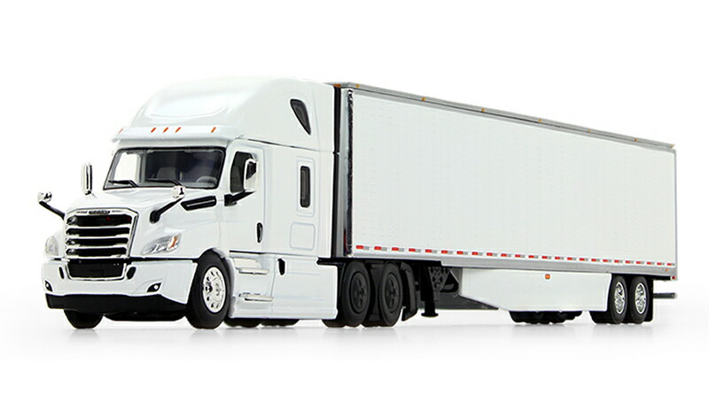Freightliner 2018 Cascadia High-Roof Sleeper \u0026 53フィート Utility Trailer  白いこと  トレーラ / DCP 1/64 築き上げる機械類真似形 工事鉄道車両 乗り物のおもちゃ-ミニカー・トイカー