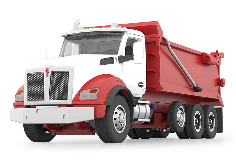 Kenworth T880 Rogue Dump Truck  白いこと/Viper赤いこと  ダンプ車 / DCP 1/64 作り上げる機械類ひな形 工事鉄道車両