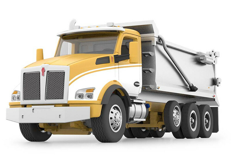 Kenworth T880 Rogue Dump Truck  黄色/白いこと/クローム  ダンプ車 / DCP 1/64 作り上げる機械類ひな形 工事鉄道車両