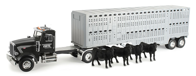 Peterbilt 367 セミトラック、家畜トレーラー、動物セット ビッグファームシリーズ / ERTL 1/16 農業機械模型