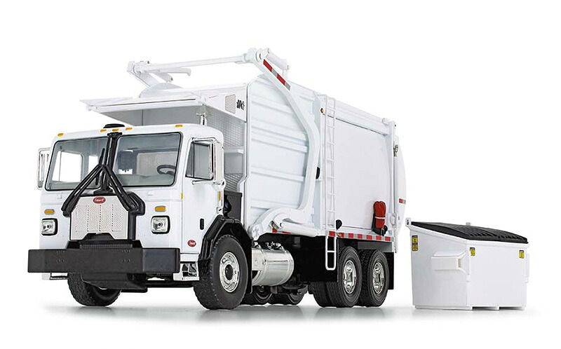 Peterbilt Model 520 ゴミ収集車 Wittke フロントエンドローダー & ゴミ箱付、ホワイト トラック / First Gear 1/34 建設機械模型 工事車両