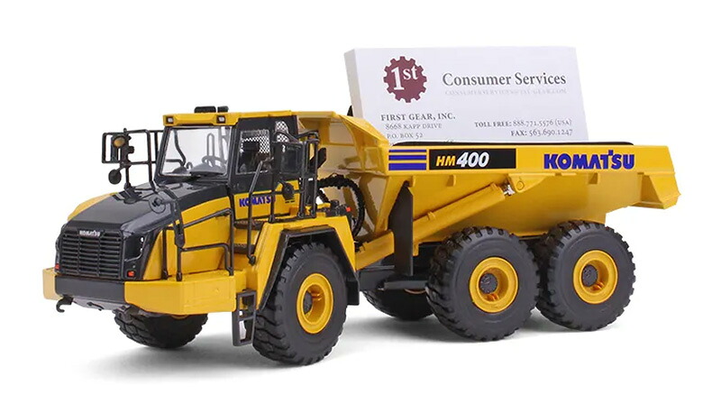 コマツ HM400-5 Articulated ダンプトラック 名刺ホルダー付 ダンプ / First Gear 1/50 建設機械模型 工事車両｜ラストホビー
