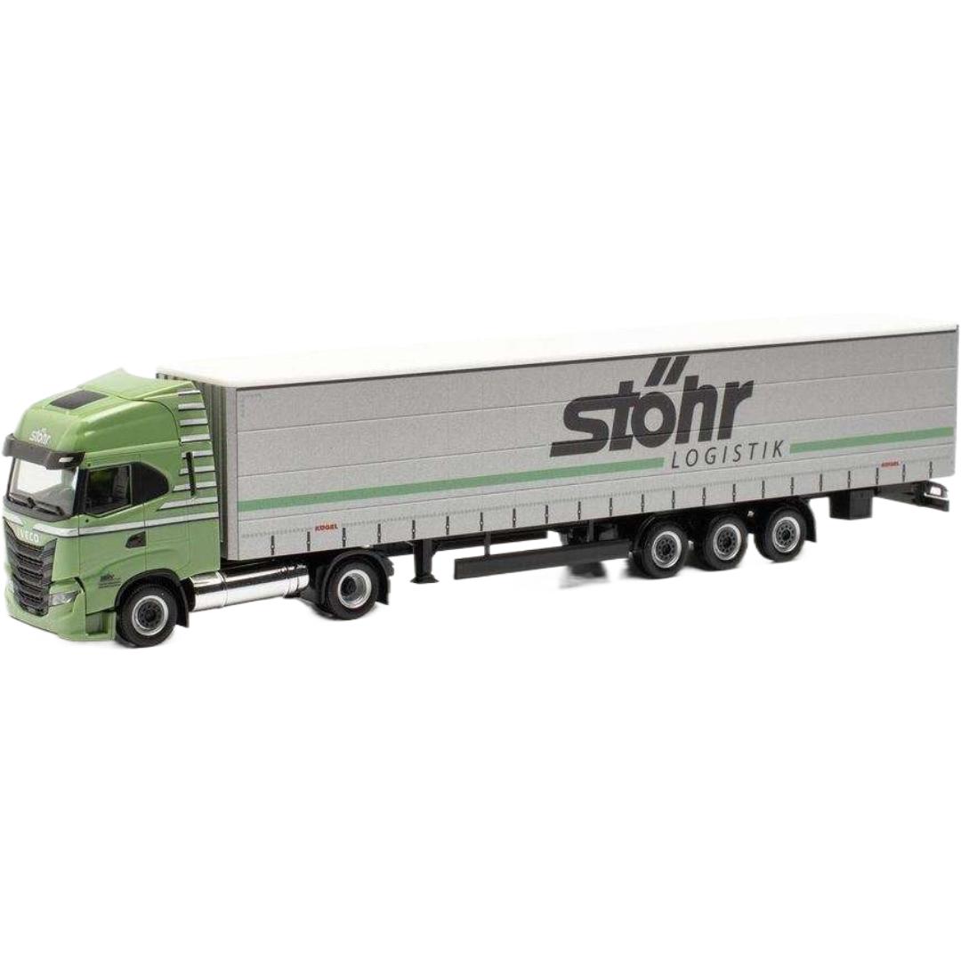 Iveco Sウェイ カーテンサイド セミトレーラー / Herpa 1/87 建設機械模型 工事車両