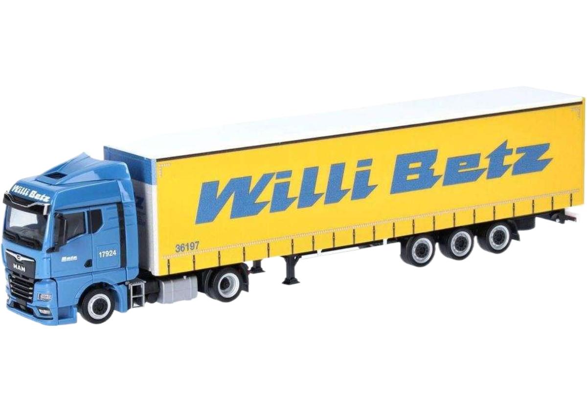 ウィリ・ベッツ MAN TGX GMカーテンサイド トレーラー / Herpa 1/87 建設機械模型 工事車両