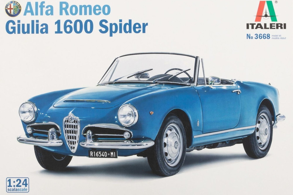 Alfa Romeo ジュリア 1600 スパイダー モデルキット/ ITALERI 1/24 模型 プラモデル