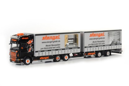 Scania R(6) Topline 6x2 カーテンサイド+トレーラー STENGEL / WSI 1/50 建設機械模型 工事車両｜ラストホビー