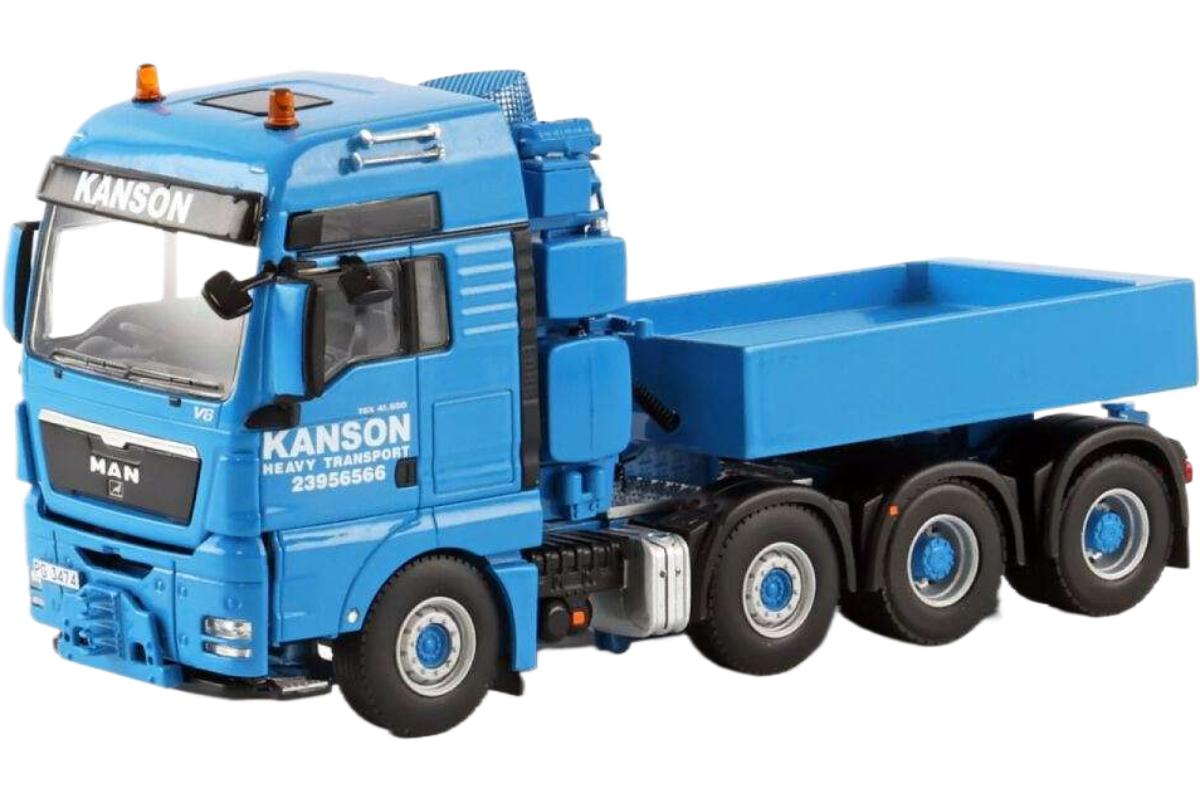 カンソン MAN TGX XXL 8x4 底積みボックス席 ヒッチ付き添い人 貨物自動車 / WSI 1/50 作り上げる機械類ひな形 工事鉄道車両
