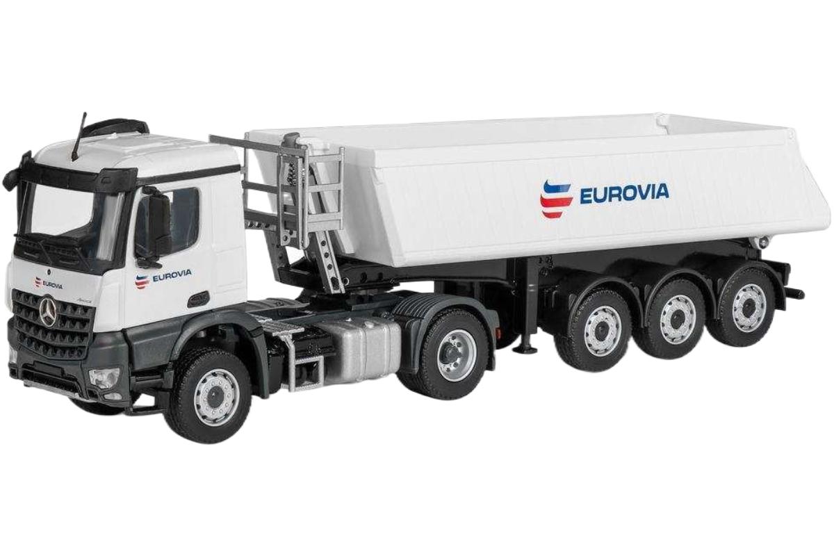 Conrad Eurovia Mercedes Benz Arocs Schmitz 貨物自動車 / Conrad 1/50 作り上げる機械類ひな形 工事鉄道車両