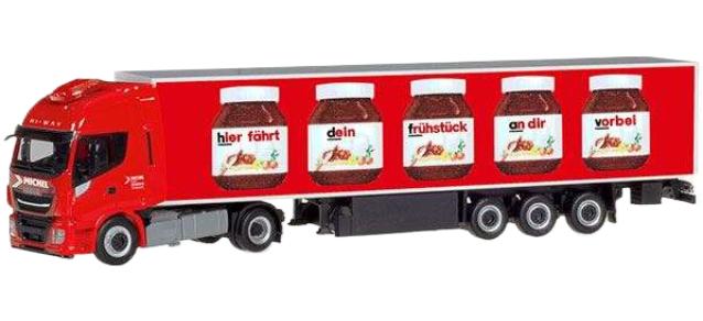 Nutella Spedition Michel Iveco Stralis トラック / Herpa 1/87 建設機械模型 工事車両