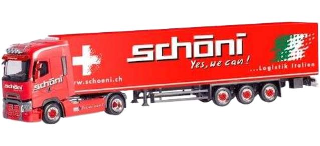 Schoni International Renault T 冷凍トレーラー トラック / Herpa 1/87 建設機械模型 工事車両